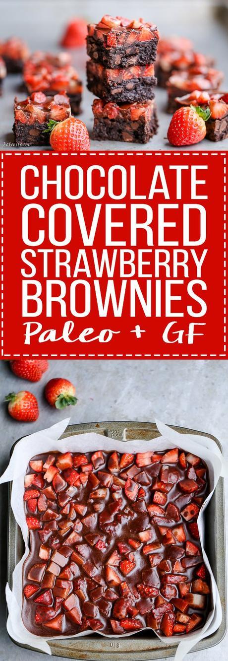 These Chocolate Covered Strawberry Brownies are a swoon-worthy and surprisingly guilt-free treat - they're gluten-free, refined sugar-free, and Paleo!
