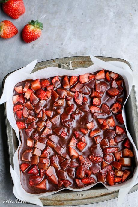 These Chocolate Covered Strawberry Brownies are a swoon-worthy and surprisingly guilt-free treat - they're gluten-free, refined sugar-free and Paleo!