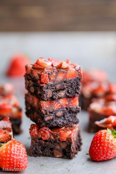 These Chocolate Covered Strawberry Brownies are a swoon-worthy and surprisingly guilt-free treat - they're gluten-free, refined sugar-free and Paleo!