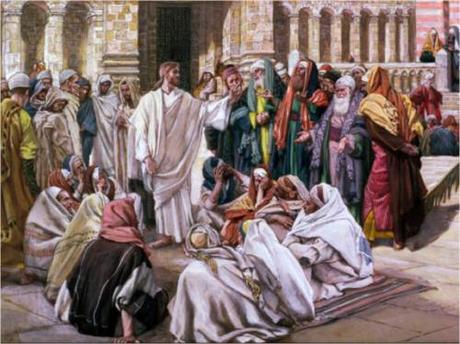 Jesus teaches in temple