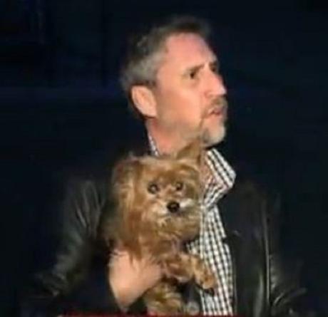 Shane Smith and his dog Baxter are happy!