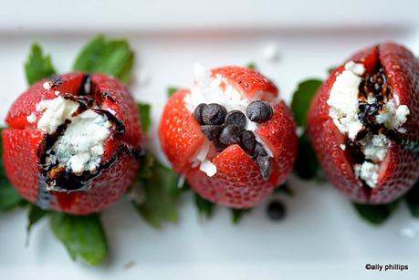 stuffed savory & sweet strawberries