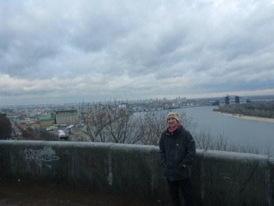 Backpacking in Ukraine: Getting A Free Night Tour of Kiev Viewpoint by day in Kiev