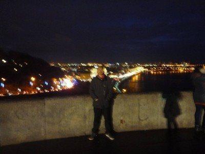 Backpacking in Ukraine: Getting A Free Night Tour of Kiev A bit blurred at the viewpoint