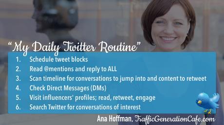 Twitter daily management routine Ana Hoffman