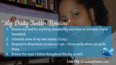 Twitter daily management routine Lisa Irby