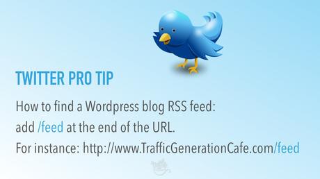Twitter management routine: how to find blog rss feed