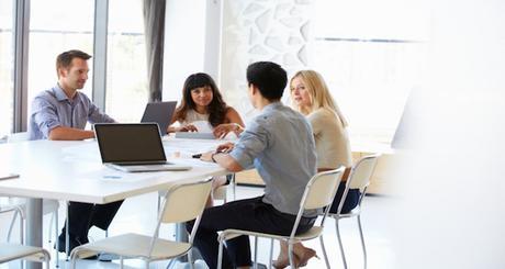 Colleagues at an office meeting