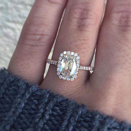 Henri Daussi Cushion Cut Engagement Ring