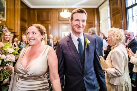 Newly Wed Couple Down the aisle at Camden Hall Wedding