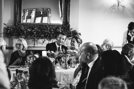 Bride and groom at their table