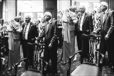 Bride kiss father after he walked her down aisle