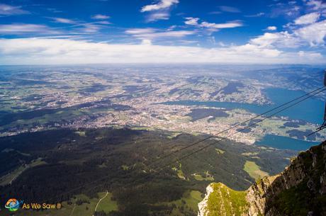 View of Lake Lucerne and the city of Lucerne from Mount Pilatus.