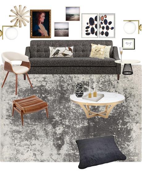 Family Room Makeover Ideas Grey Living Room With Gold Accents