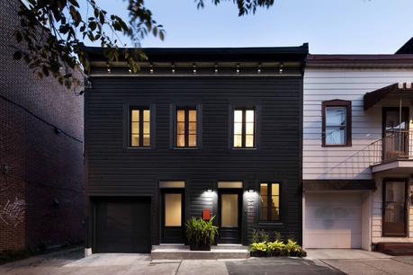 Historic Montreal home painted black
