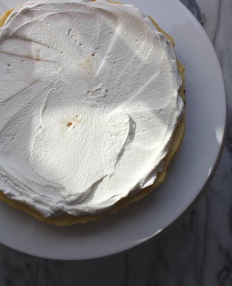 Classic Vanilla Birthday Cake Layered with Passion Fruit Curd + Honey Whipped Cream Classic Vanilla + Passion Fruit Curd Whipped Cream Layered Cake