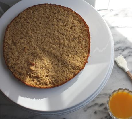 Classic Vanilla Birthday Cake Layered with Passion Fruit Curd + Honey Whipped Cream Classic Vanilla + Passion Fruit Curd Whipped Cream Layered Cake