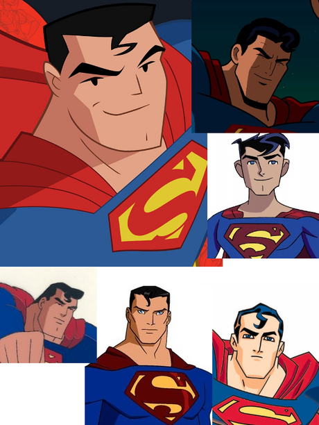 (Top) JLAction, Brave and the Bold, Legion of Superheroes (Bottom) Superman TAS, Young Justice, The Batman