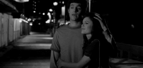 black and white cute kiss couple black and white gif