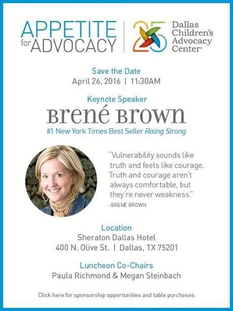 Appetite For Advocacy To Feature Brené Brown On April 26, 2016