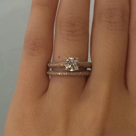 Simon G rose gold engagement ring