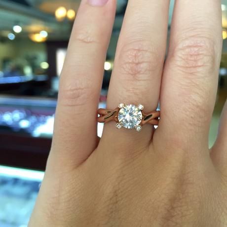 Rose gold infinity engagement ring solitaire