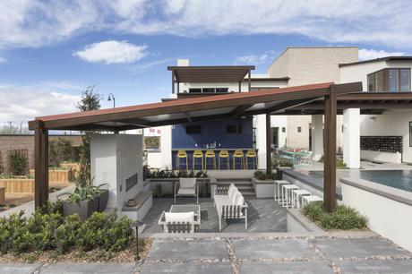 Millennial concept home with an outdoor living area