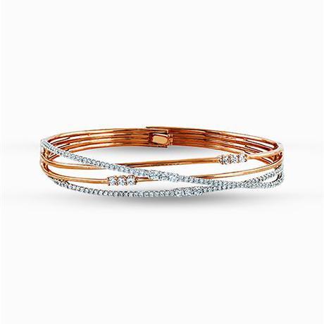 Rose Gold Valentine’s Day Gifts SImon G rose gold and diamond bangle