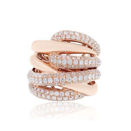 Rose gold and diamond right hand ring