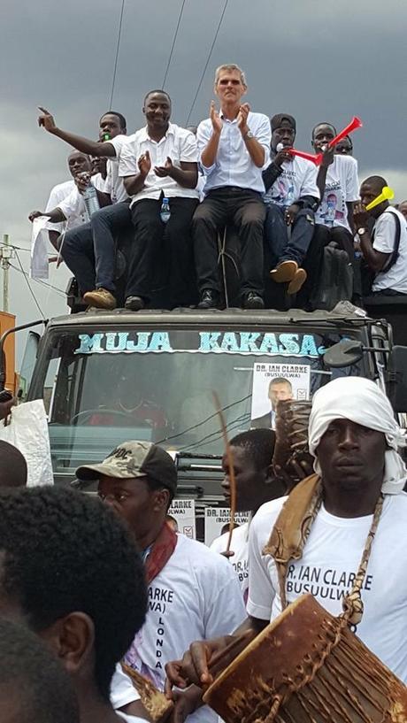 Makindye Mayor Dr Ian Clarke canvasing during elections