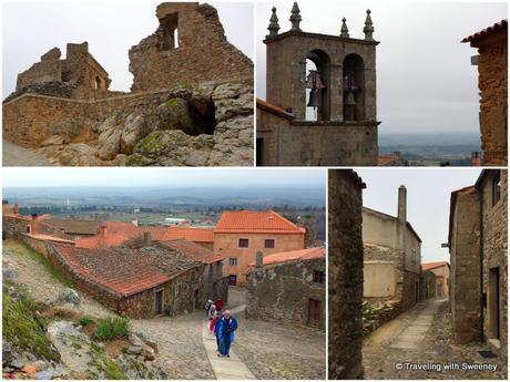 Walking along the steep lanes and paths of Castelo Rodrigo past ruins, modest homes, shops, and church