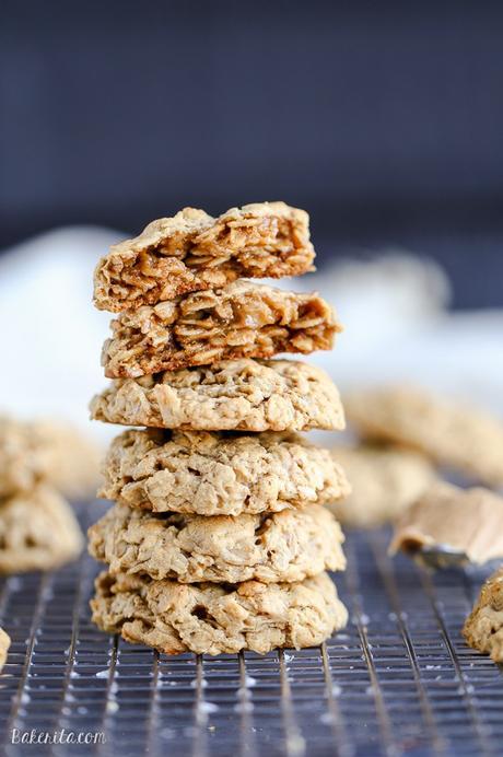 These Peanut Butter Oatmeal Cookies are incredibly soft and naturally gluten-free. This simple recipe will become a quick favorite for any peanut butter fans.