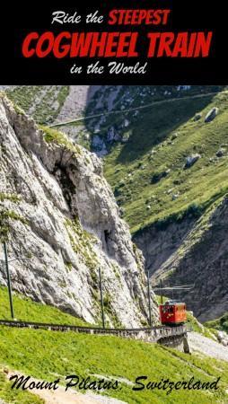 To get up to Mount Pilatus near Lucerne, you can take the steepest cogwheel train in the world.