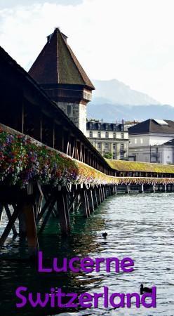 Picturesque Lucerne, Switzerland is known for its medieval bridge, originally built in 1333.