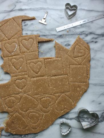 Peanut + Cherry Linzer Valentine Cookies