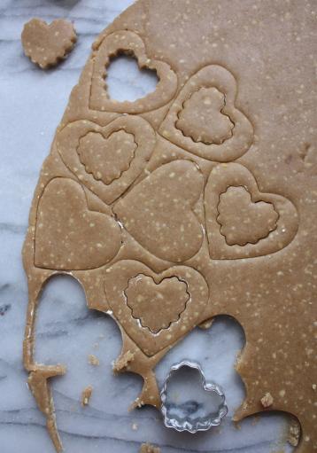 Peanut + Cherry Linzer Valentine Cookies