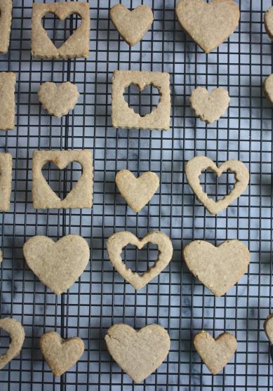 Peanut + Cherry Linzer Cookies