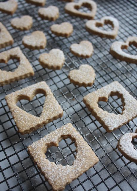 Peanut + Cherry Linzer Cookies