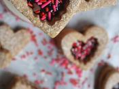 Peanut Cherry Linzer Valentine Cookies