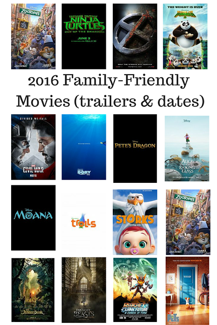 2016 Family Friendly Movie List