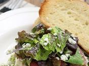 Steak Salad with Mashed Potatoes, Pesto Gorgonzola Cheese