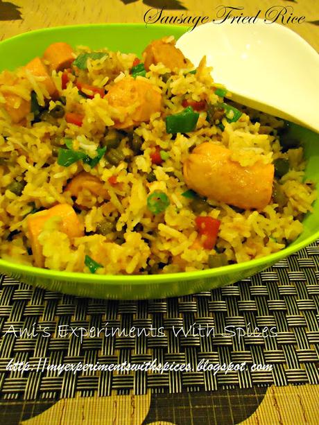 Sausage Fried Rice~Indo-Chinese Cuisine