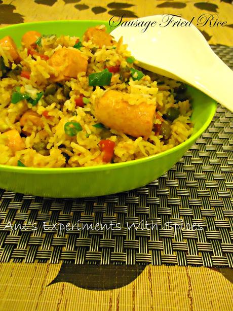 Sausage Fried Rice~Indo-Chinese Cuisine