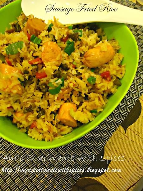 Sausage Fried Rice~Indo-Chinese Cuisine