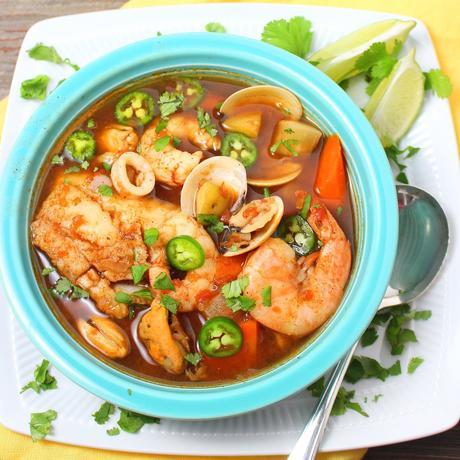 Caldo de Mariscos (Mexican Seafood Soup) #BloggerCLUE Caldo de Mariscos (Mexican Seafood Soup)