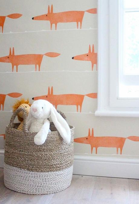what a lovely fox wallpaper! Modern Country Style: Kate's Creative Space Full Home Tour Click through for details.: 