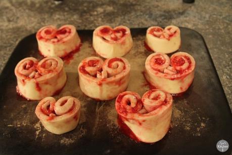 Heart Shaped Raspberry Rolls Heart Shaped Raspberry Rolls
