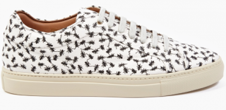 The Print That Crawls: Paul Smith White Printed Leather Sneakers