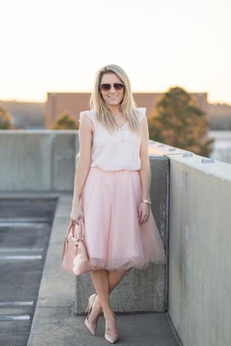 Valentine's Day blush outfit. 
