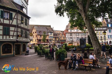 Charming square in Colmar, France.